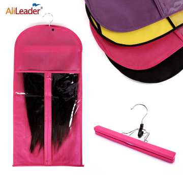 Alileader Pink Black Hair Bag With Wig Storage Holder For Hairpieces Non-woven Transparent Wig Accessories Wigs Storage Bag