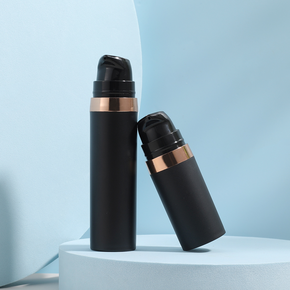 Good quality black plastic bottle cosmetic vacuum airless pump bottle2