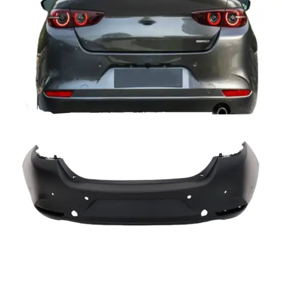 Car Rear Bumper Cover with Primed Sensor Holes For 2019-2020 Mazda 3 OEM BELG-50-221