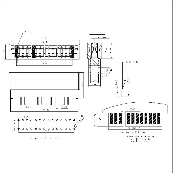 ECCS-28BXS0PB06 2.54MM 28P Slot Straight DIPPumping and Plugging Connectors