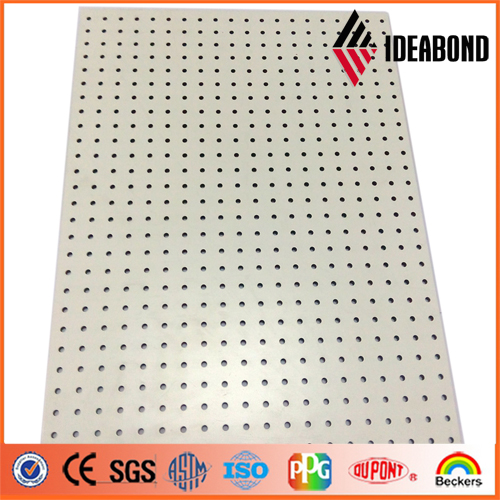 Ideabond 1220*2440mm White Color Aluminum Perforated Facade Panel with Punching