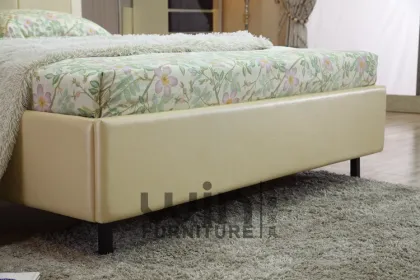 cheap white leather bedroom double bed