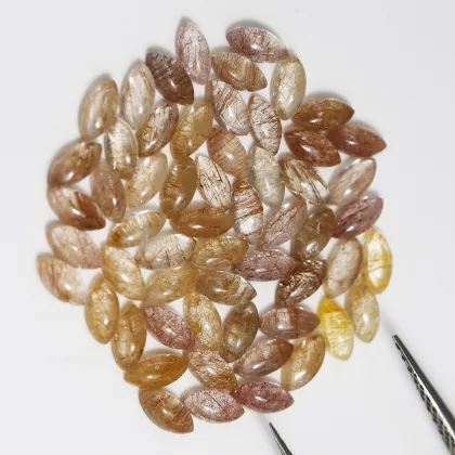 Natural Golden Rutilated Crystal Horse Eye Loose Stones