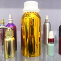 Aluminum oil bottle with sealed plastic cap and inner plug