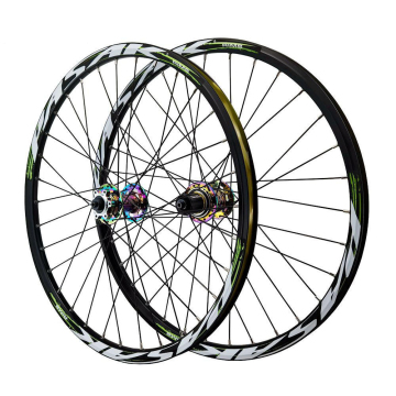 24 Inch Mountain Bike Wheelset: Aluminum Alloy Disc Brake Front 2 Rear Bearings Quick Release for Teenagers