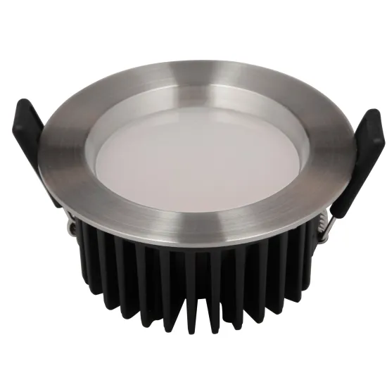 IP44 Interior Stainless Steel Cover Aluminium Body 12W Dimmable LED Ceiling Downlight