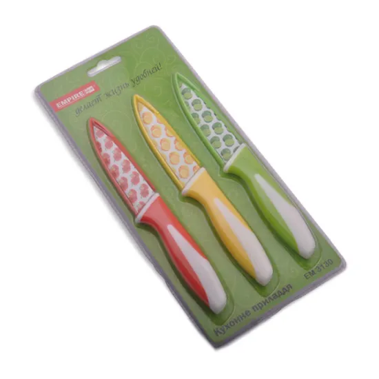 3pcs Non-Stick Knife Set with Blister Card