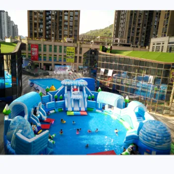 Inflatable Water Park: Water Cube Theme Slide and Pool for Kids and Adults