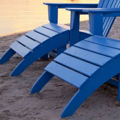 Recycled Red HDPE Resin Ottoman for Adirondack Chair - Outdoor Garden Furniture