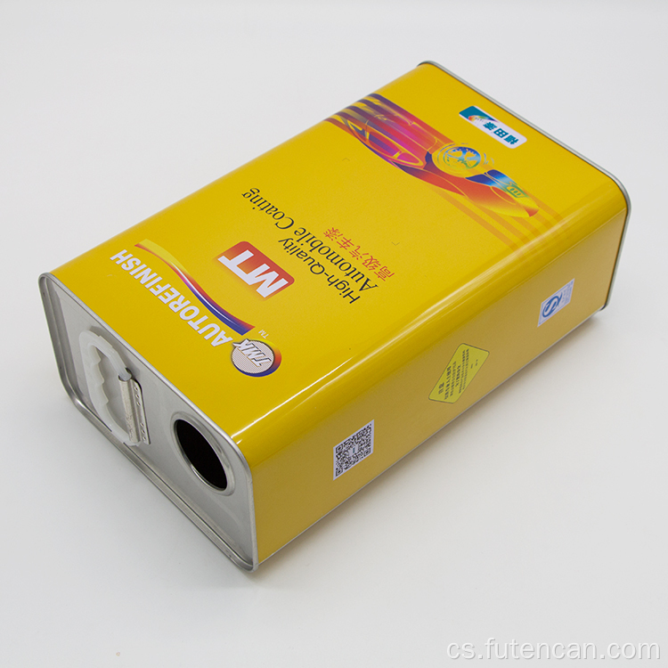 Čtvercová kovová nádoba na autolaky