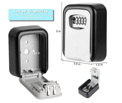 Eastommy NEW key storage lock box, outdoor key  lock box, metal box with lock