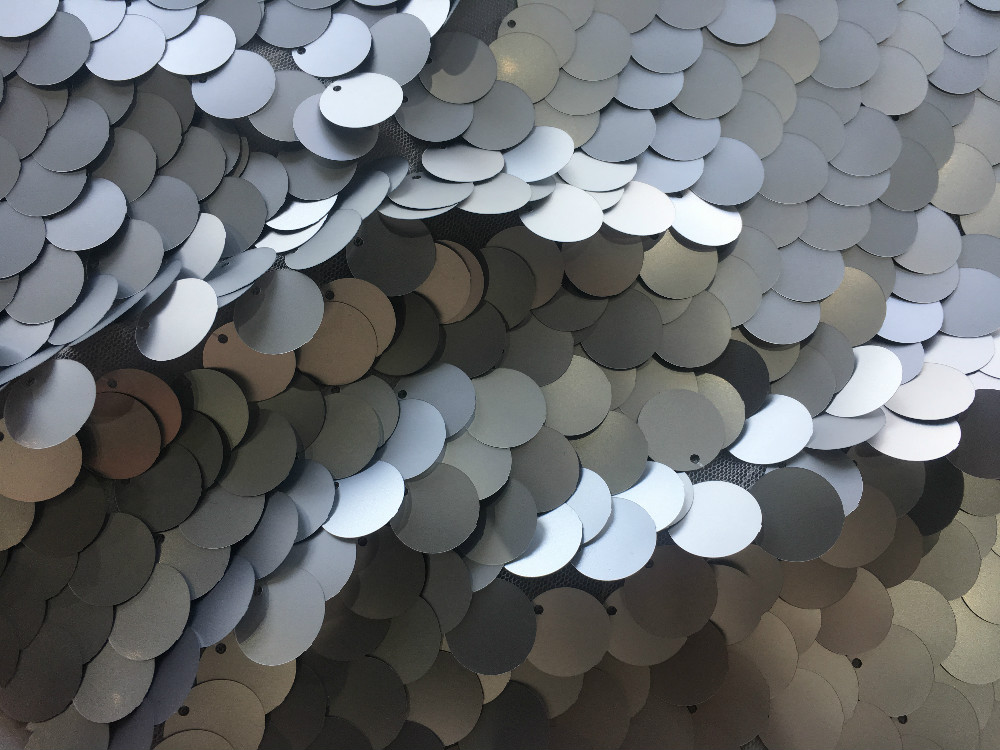 Matt Silver Sequin Embroidery Fabric
