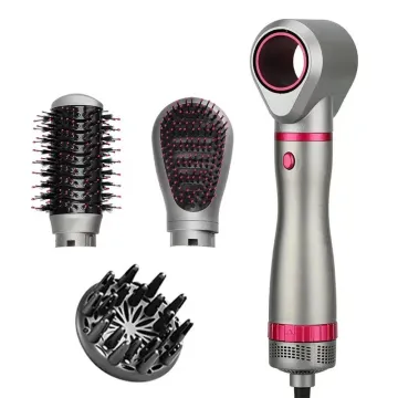 4-in-1 Hot Electric Air Comb Blow Comb with Automatic Curling Iron and Straightening Function - Portable Hair Styling Comb
