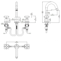 3 Hole Deck Mounted Basin Faucet