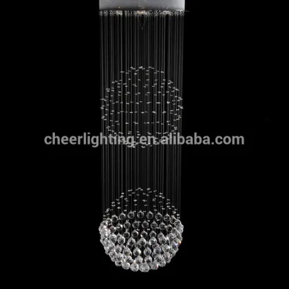 Modern Line Crystal Sphere Globe Chandelier Stair Crystal Chandelier Villa Chandelier