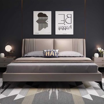 Eenvoudig modern lederen bed