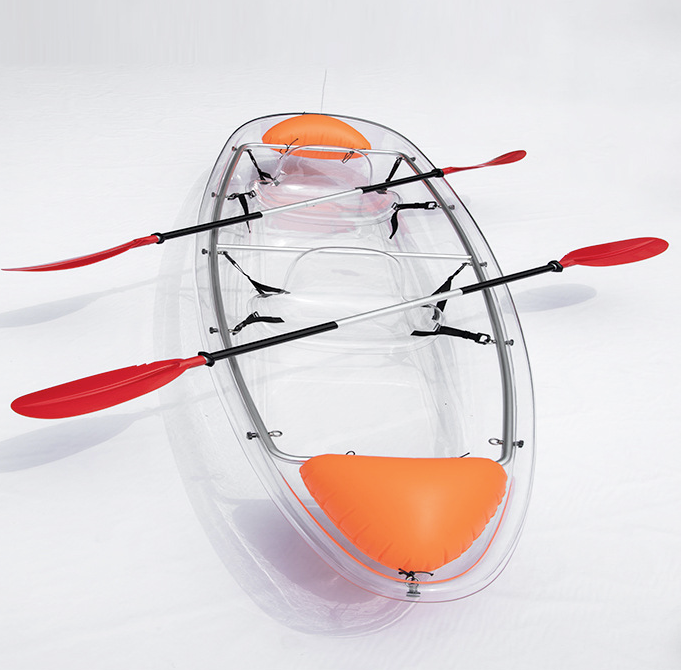Direct Hot Glass Bottom Hand Rowing Boat with New Design - Transparent Polycarbonate Kayaks