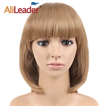 AliLeader Colourful Short Straight Hair Wigs Women's Bob Style Full Head Wig Heat Resistant Synthetic  Thick Hair Cosplay Wigs