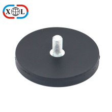 Neodymium Rubber Coated Magnet with External Thread