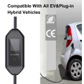 7KW पोर्टेबल EV चार्जर एलईडी डिस्प्ले OEM ODM