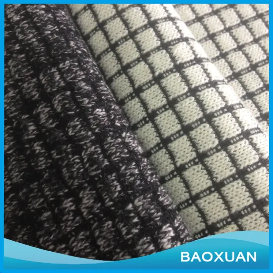 57%Acrylic 37%polyester 12%cotton a/t/c variety of colors of woolen spinning rove small check fancy knitted fabric for cloth