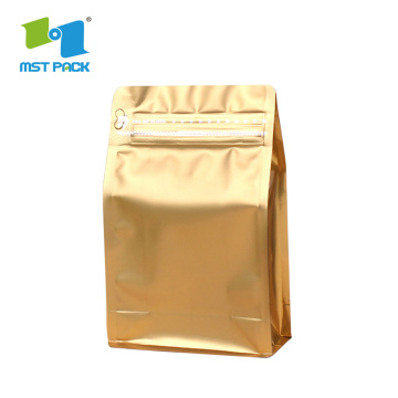 Bolsas de café de papel kraft forradas de aluminio biodegradable, bolsillo de comida kraft de aluminio