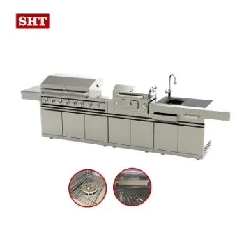 Wholesale Garden Outdoor Kitchen BBQ Island Stainless Steel Gas Grill with Sink