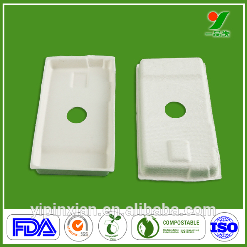 China Supplier Free Samples Paper Box Sugarcane Bagasse Pulp Molded Phone Case for Mobile Accessories