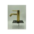 Diamond Cutting Brass Basin Faucet Gold