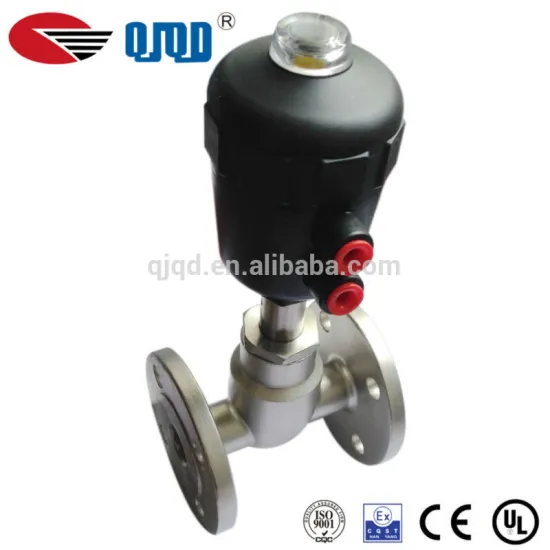 Stainless Steel Flange Style Single Acting Pneumatic Angle Seat Valve