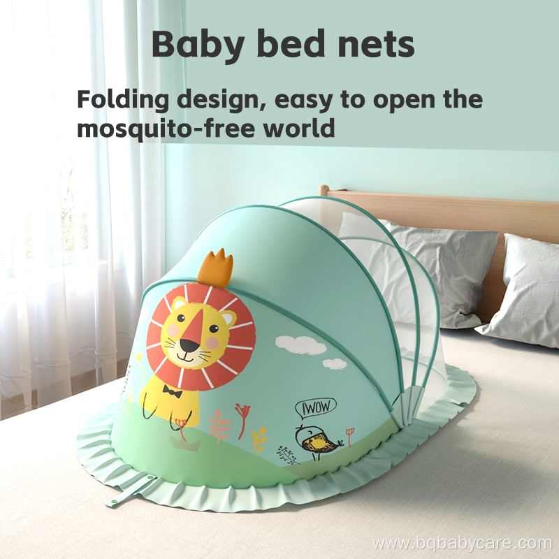 Cartoon baby folding mosquito net