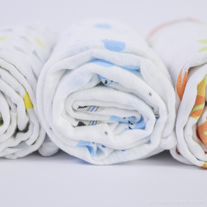 Baby bomull Förvatten Muslin Swaddle filt