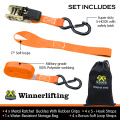 1 Inch Rubber Handle Hanging Ratchet Straps