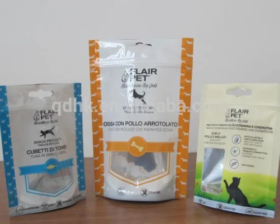 Stand up zipper bag for pet food