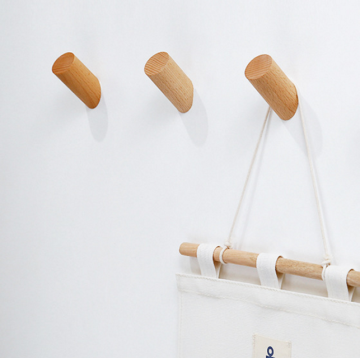 Vintage Wooden Wall-Mounted Coat Hooks Handmade Organizer Hanger