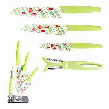 4pcs Kitchen Knife Set with Acrylic Stand