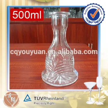 Bulk wholesale custom design unique 750ml clear flint glass hookah