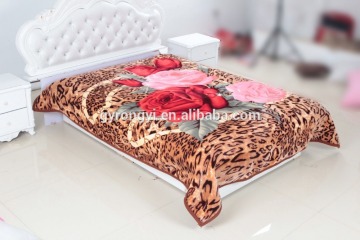 100% ployester fashion raschel print animal flower blanket