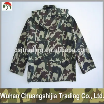 woodland camouflage military raincoat suit