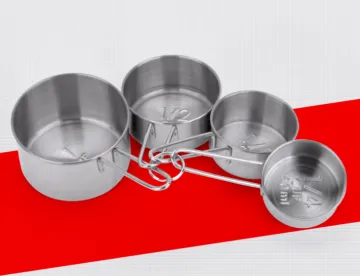 Four Piece Set Stainless Steel Baking Measuring Cups