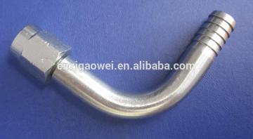 stainless steel pipe elbow 1/4 FFL swivel x 3/8 barb, SS barbed elbow, beverage fitting