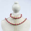 5MM Smile Beads pink necklace Bracelet set