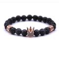 Piedra de lava mujer Crown Stretcth Bracelet