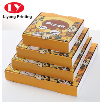 Recyclable custom rectangular corrugated paper pizza box