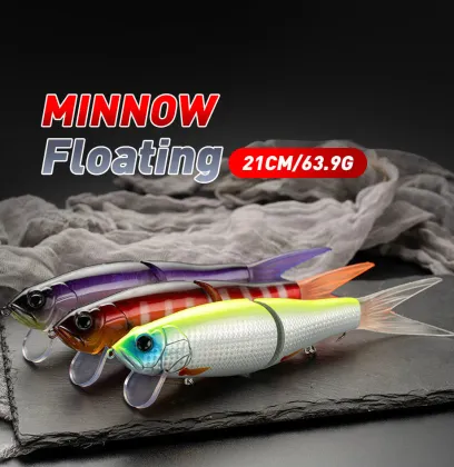 210mm Predator Multi-Jointed Floating Minnow Lure - Bass and Pike Fishing Bait