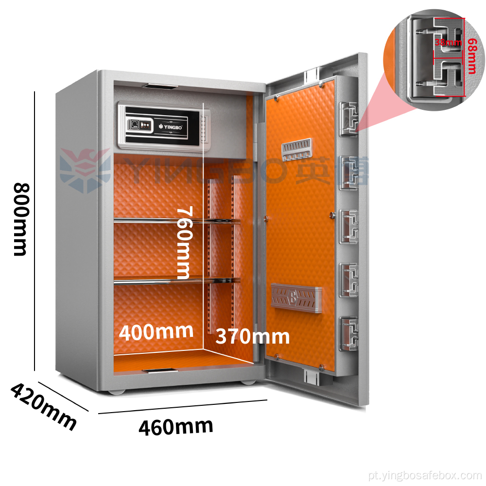 Sistema de bloqueio de impressão digital de cor preta Office Big Safe