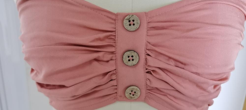 Women's Pink Underwear With Pleated Buttons