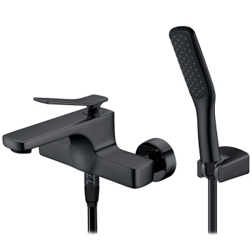 Black Wall Mounted Tub Faucet With Sprayer