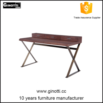 Contemporary wooden top office writing desk with drawer