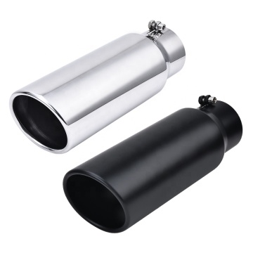 Tubo di coda di scarico lucido in acciaio inossidabile inossidabile: 3 "ingresso, uscita da 4", lunghezza complessiva di 12 "